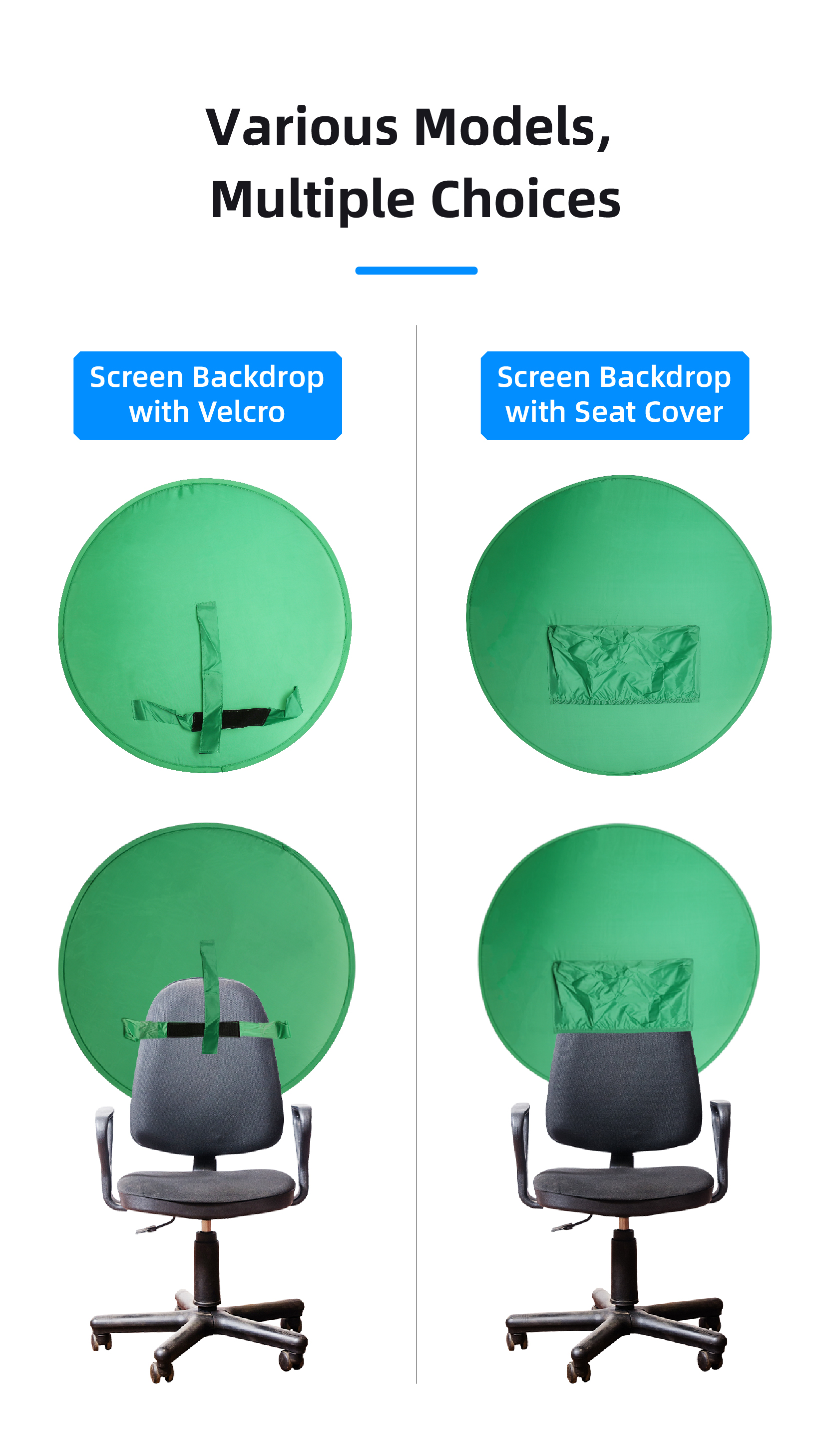 Green Screen Collapsible - RF08 Game Live Chromakey 2in1 Photography