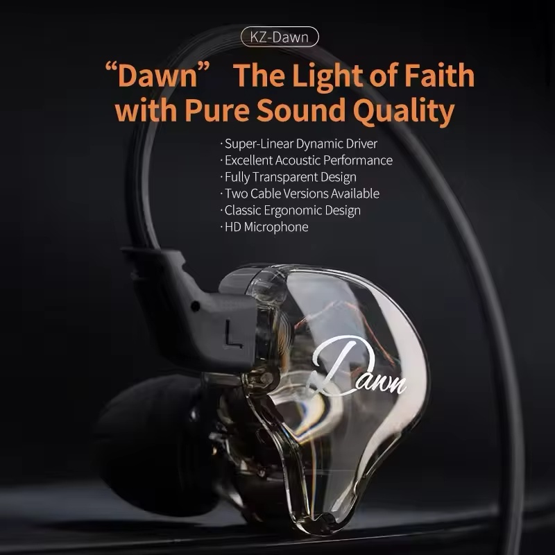 Hot KZ Dawn Dynamic Earphones  - Esports Gaming Earphones avaliação e preço