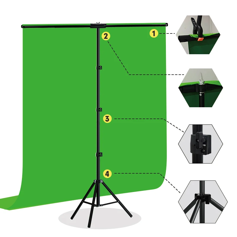 T-Shape Backdrop Stand Kit wit - Green Screen Collapsible avaliação e preço