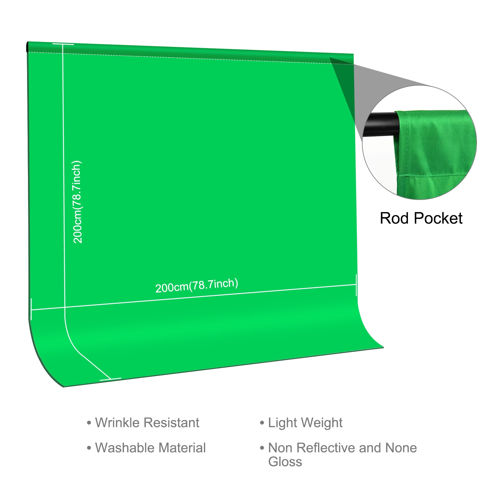 PULUZ 2m x 2m Photography Back - Green Screen Collapsible avaliação e preço