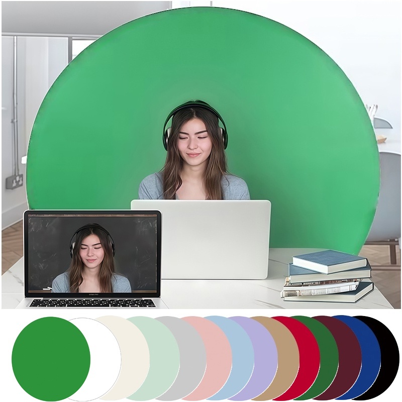 Solid Color Round Backdrop Cov - Green Screen Collapsible avaliação e preço