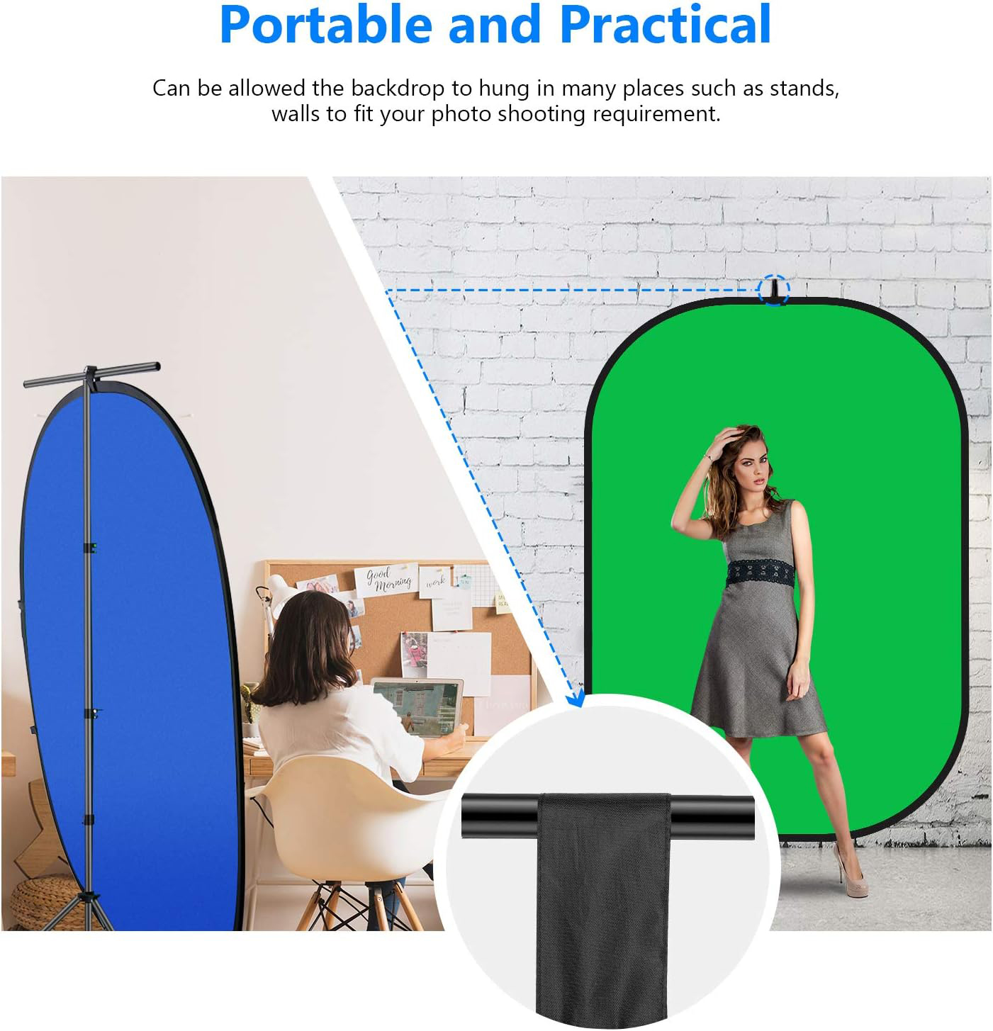 Photography Reflector Portable - Green Screen Collapsible avaliação e preço